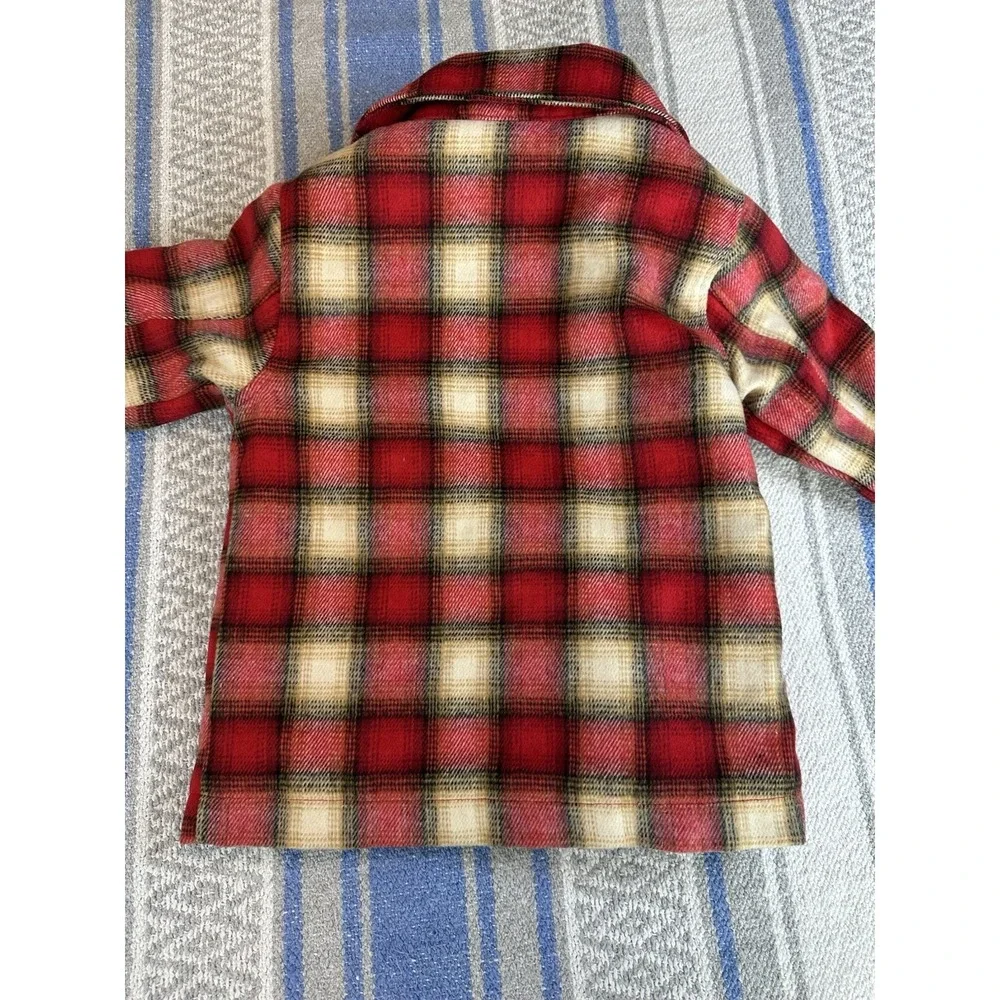 Old Navy Toddler Quilted Shacket Jacket Red Plaid Button‎ Front 5T